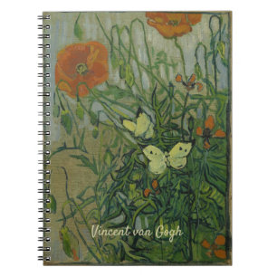 Vincent van Gogh - Schmetterlinge und Mohnblumen Notizblock