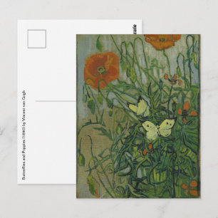 Vincent van Gogh - Schmetterlinge und Mohnblumen Postkarte