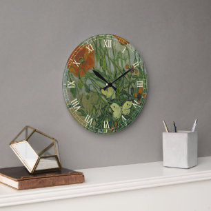 Vincent van Gogh - Schmetterlinge und Pfoten Große Wanduhr