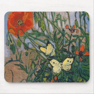 Vincent van Gogh - Schmetterlinge und Pfoten Mousepad