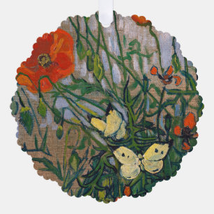 Vincent van Gogh - Schmetterlinge und Pfoten Ornament Karte