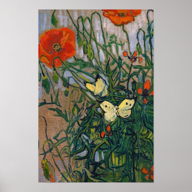 Vincent van Gogh - Schmetterlinge und Pfoten Poster (Vorne)