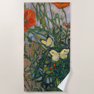 Vincent van Gogh - Schmetterlinge und Pfoten Strandtuch
