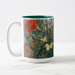 Vincent van Gogh - Schmetterlinge und Pfoten Zweifarbige Tasse