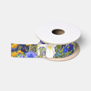 Vincent Van Gogh Schwertlilien Floral Vintage Kuns Satinband