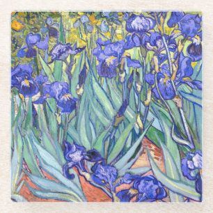Vincent Van Gogh Schwertlilien Florale Vintage-Fin Glasuntersetzer