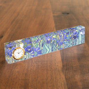Vincent Van Gogh Schwertlilien Florale Vintage-Fin Namensplakette