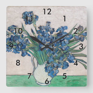 Vincent van Gogh - Schwertlilien Quadratische Wanduhr