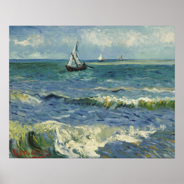 Vincent van Gogh - Seascape bei Les Saintes Poster (Vorne)