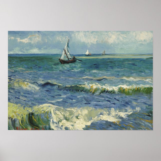 Vincent van Gogh - Seascape bei Les Saintes Poster (Vorne)