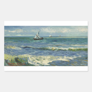 Vincent van Gogh - Seascape bei Les Saintes Rechteckiger Aufkleber