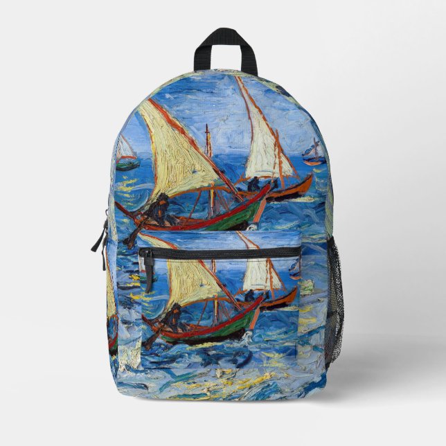Vincent van Gogh - Seascape bei Saintes-Maries Bedruckter Rucksack (Vorderseite)