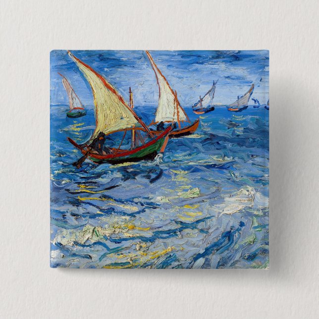 Vincent van Gogh - Seascape bei Saintes-Maries Button (Vorderseite)