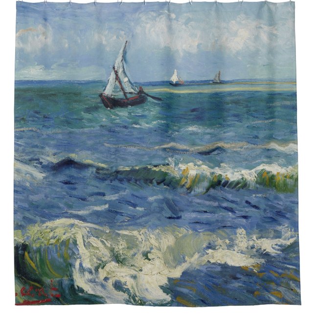 Vincent Van Gogh - Seascape bei Saintes-Maries Duschvorhang (Vorderseite)