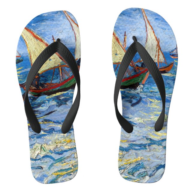 Vincent van Gogh - Seascape bei Saintes-Maries Flip Flops (Fußbett)