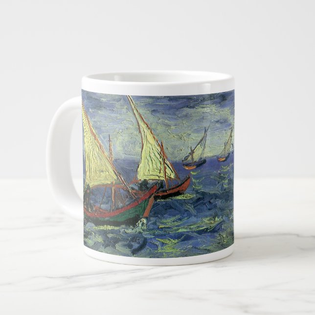 Vincent van Gogh - Seascape bei Saintes Maries Jumbo-Tasse (Vorderseite Links)