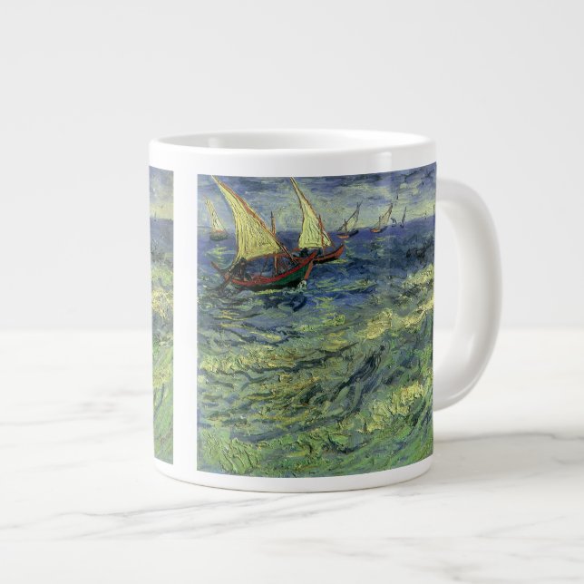 Vincent van Gogh - Seascape bei Saintes Maries Jumbo-Tasse (Vorderseite Rechts)