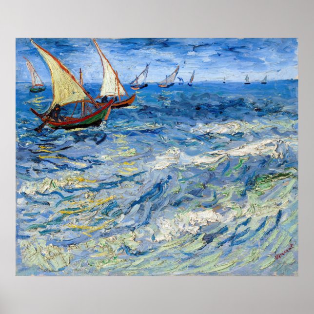 Vincent van Gogh - Seascape bei Saintes-Maries Poster (Vorne)