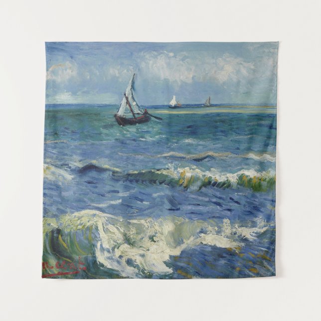 Vincent Van Gogh - Seascape bei Saintes-Maries Wandteppich (Vorderseite)