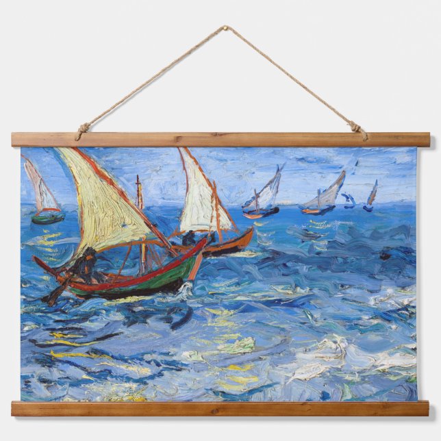 Vincent van Gogh - Seascape bei Saintes-Maries Wandteppich Mit Holzrahmen (Vorne)