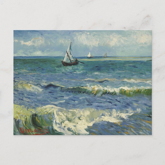 Vincent van Gogh - Seascape in der Nähe von Les Sa Postkarte (Vorderseite)