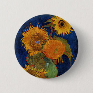 Vincent van Gogh Sechs Sonnenblumen Floral Gallery Button