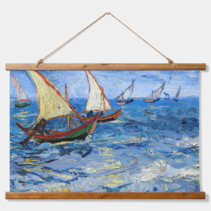 Vincent van Gogh - Seelandschaft bei Saintes-Marie Wandteppich Mit Holzrahmen