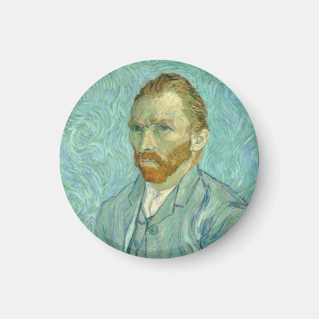 Vincent Van Gogh selbst Portrait Blue Background Magnet (Vorne)