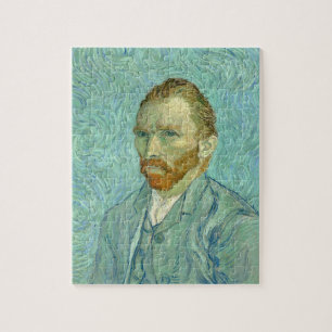 Vincent Van Gogh selbst Portrait Blue Background Puzzle