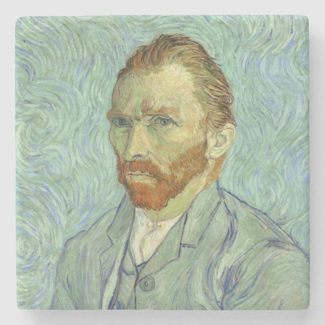 Vincent Van Gogh selbst Portrait Fine Art Malerei Steinuntersetzer (Vorderseite)
