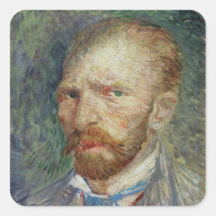 Vincent van Gogh   Selbstportrait, 1887 Quadratischer Aufkleber