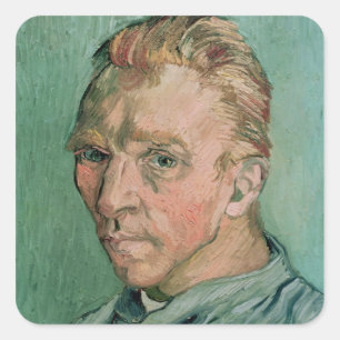 Vincent van Gogh   Selbstportrait, 1889 Quadratischer Aufkleber