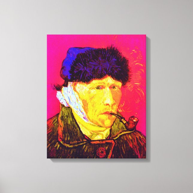 Vincent Van Gogh - Selbstportrait Bandage Pop Art Leinwanddruck (Vorderseite)