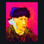 Vincent Van Gogh - Selbstportrait Bandage Pop Art Poster<br><div class="desc">Öl auf Leinwand aus dem Jahr 1889, dieses Selbstportrait, das Van Gogh's bandagiertes Ohr und zutiefst traurige Augen zeigt, wurde einen Monat nach seinem Zusammenbruch im Dezember 1888 gemalt, als er seinen Ohrläppchen mit Rasierapparat nach einem Streit mit seinem Mitbewohner Paul Gauguin abgeschnitten hatte. Im Gegensatz zu ähnlichen Läden, bietet...</div>