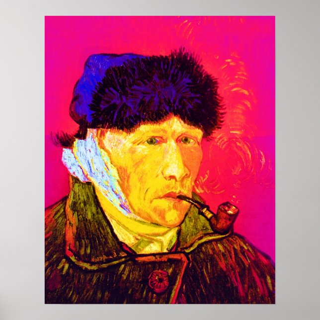 Vincent Van Gogh - Selbstportrait Bandage Pop Art Poster (Vorne)