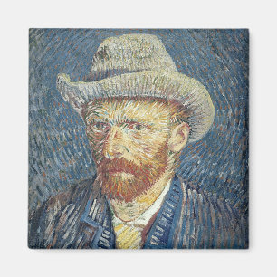 Vincent van Gogh   Selbstportrait mit Filzhut Magnet