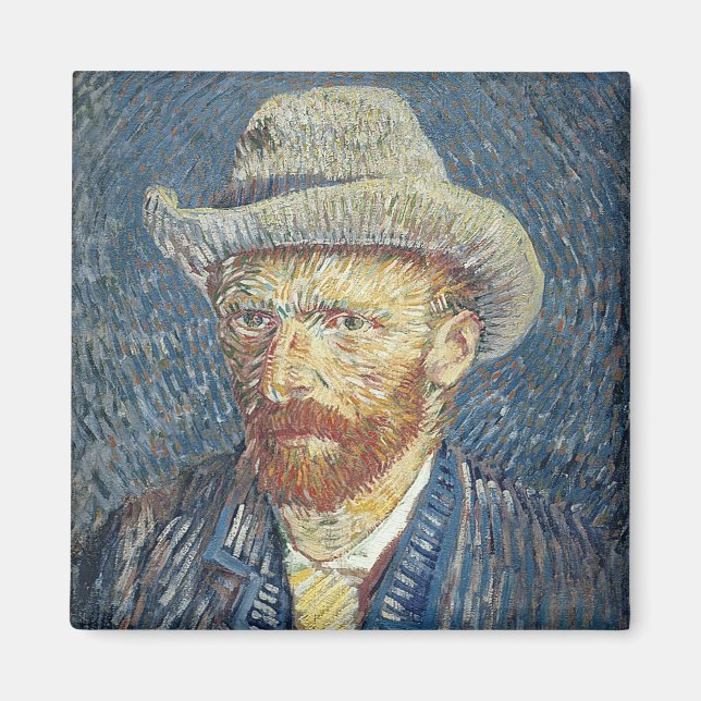 Vincent van Gogh | Selbstportrait mit Filzhut Magnet (Vorne)