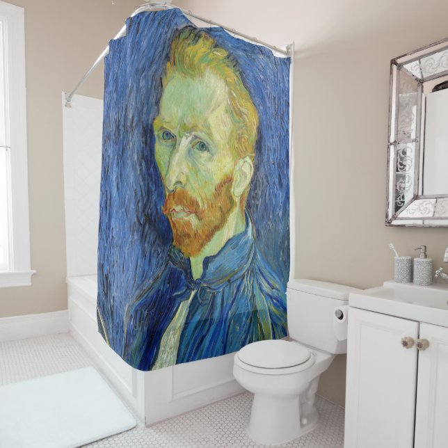 Vincent van Gogh - Selbstportrait mit Palette Duschvorhang (Beispiel)