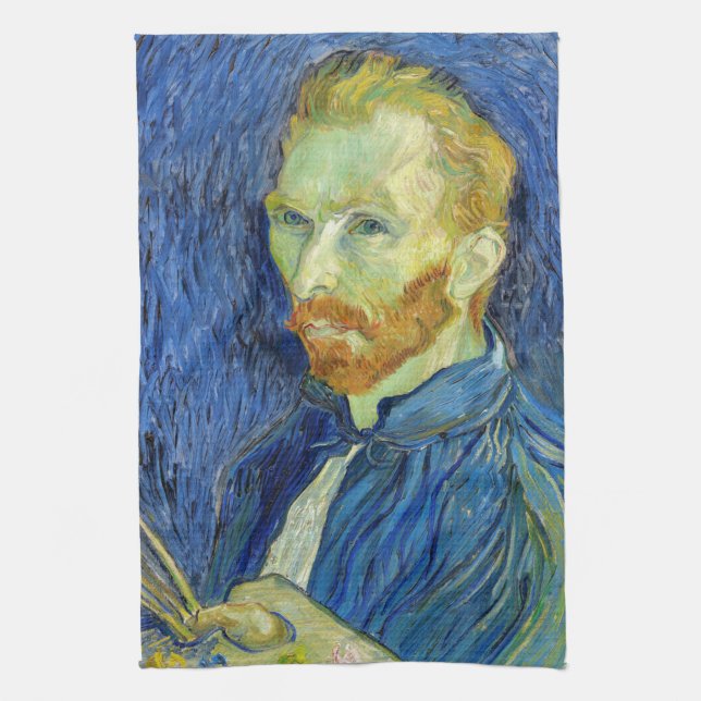 Vincent van Gogh - Selbstportrait mit Palette Geschirrtuch (Vertikal)