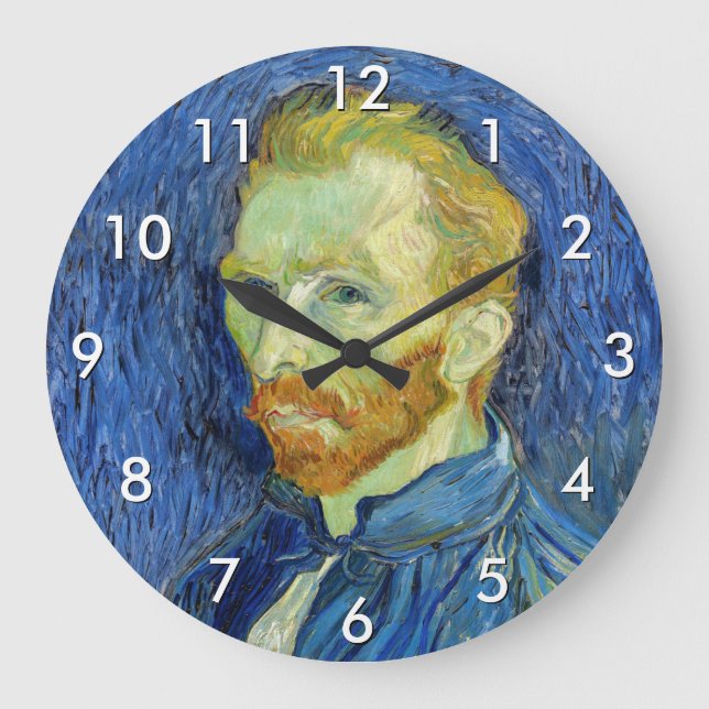 Vincent van Gogh - Selbstportrait mit Palette Große Wanduhr (Vorderseite)