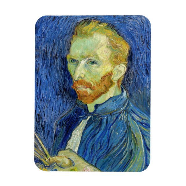Vincent van Gogh - Selbstportrait mit Palette Magnet (Vertikal)