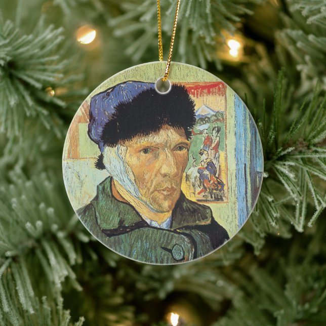 Vincent van Gogh - Selbstportrait mit verbanntem O Keramikornament (Baum)