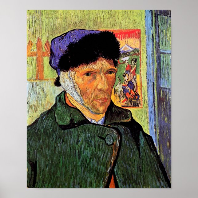 Vincent Van Gogh - Selbstportrait mit verbanntem O Poster (Vorne)