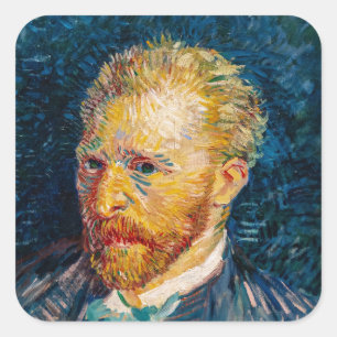 Vincent Van Gogh - Selbstportrait Quadratischer Aufkleber