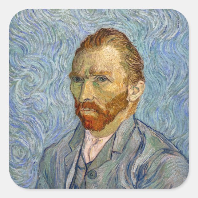 Vincent Van Gogh - Selbstportrait Quadratischer Aufkleber (Vorderseite)