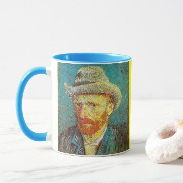 Vincent Van Gogh - Selbstportrait Tasse (Mit Donut)