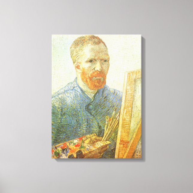 Vincent van Gogh - Selbstportrait vor Easel Leinwanddruck (Vorderseite)