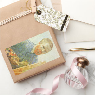 Vincent van Gogh - Selbstportrait vor Easel Rechteckiger Aufkleber