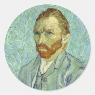 Vincent Van Gogh Selbstporträt Fine Art Gemälde Runder Aufkleber