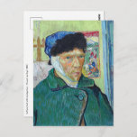 Vincent van Gogh - Selbstporträt mit bandagiertem  Postkarte<br><div class="desc">Selbstportrait mit Bandohr - Vincent van Gogh,  1889</div>